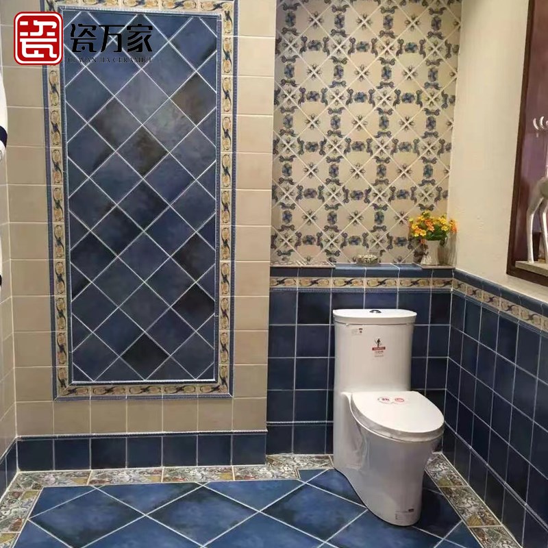 热销美式腰线瓷砖仿古复古瓷砖 客厅餐厅阳台卫生间墙砖花纹装饰