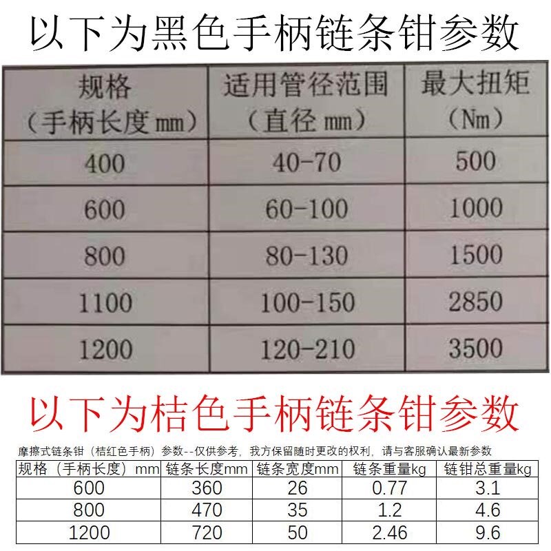 热销摩擦式链钳抽油杆可调式链条管子抱钳扳手油田管道专用万能多