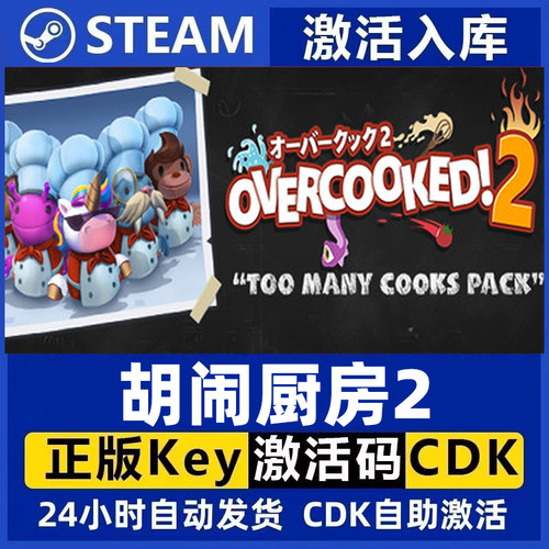 Steam正版 胡闹厨房2 Overcooked! 2 国区激活码 现货秒发