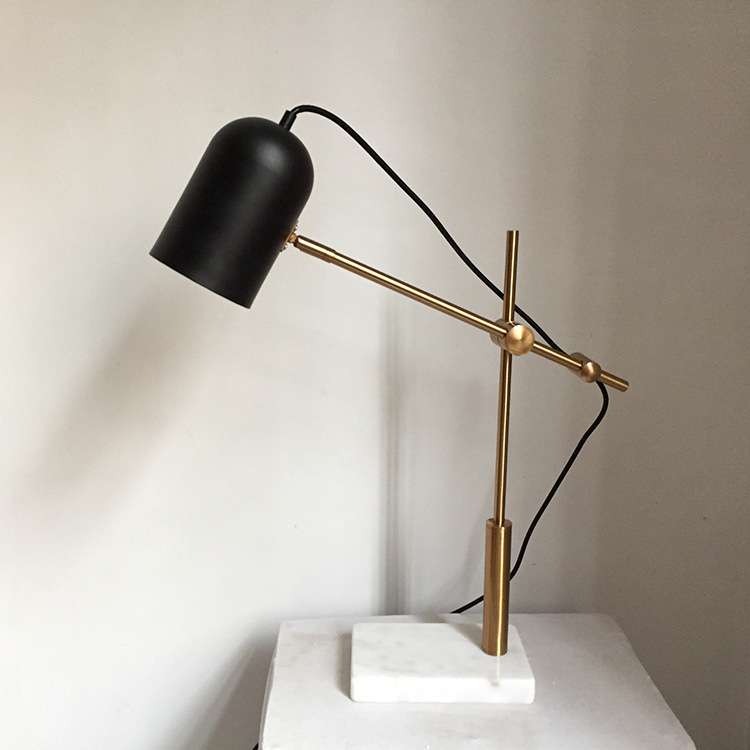 现代钓鱼灯客厅大理石金属设计师样板房别墅书房个性装饰家居台灯