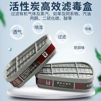防毒面具滤毒盒配件甲醛硫化氢二氧化硫氯气氨气喷漆化工有机气体