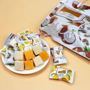 海南特产正宗椰子糕不沾牙椰子糖果软糖水果糕休闲小吃零食批发
