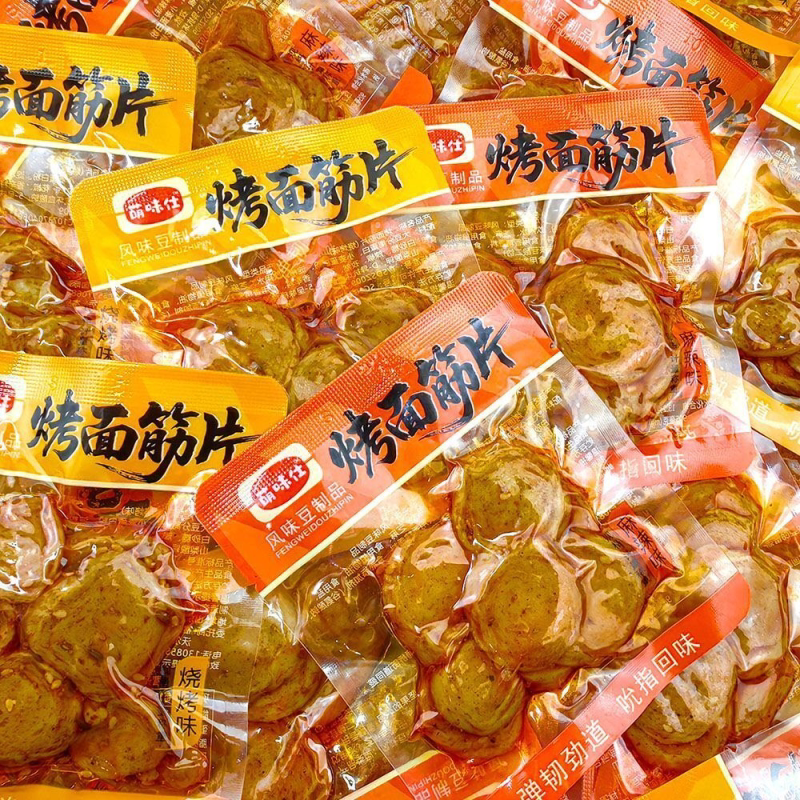 袋装面筋片麻辣味烧烤味休闲零食宿舍追剧开袋下酒菜解馋辣条小吃