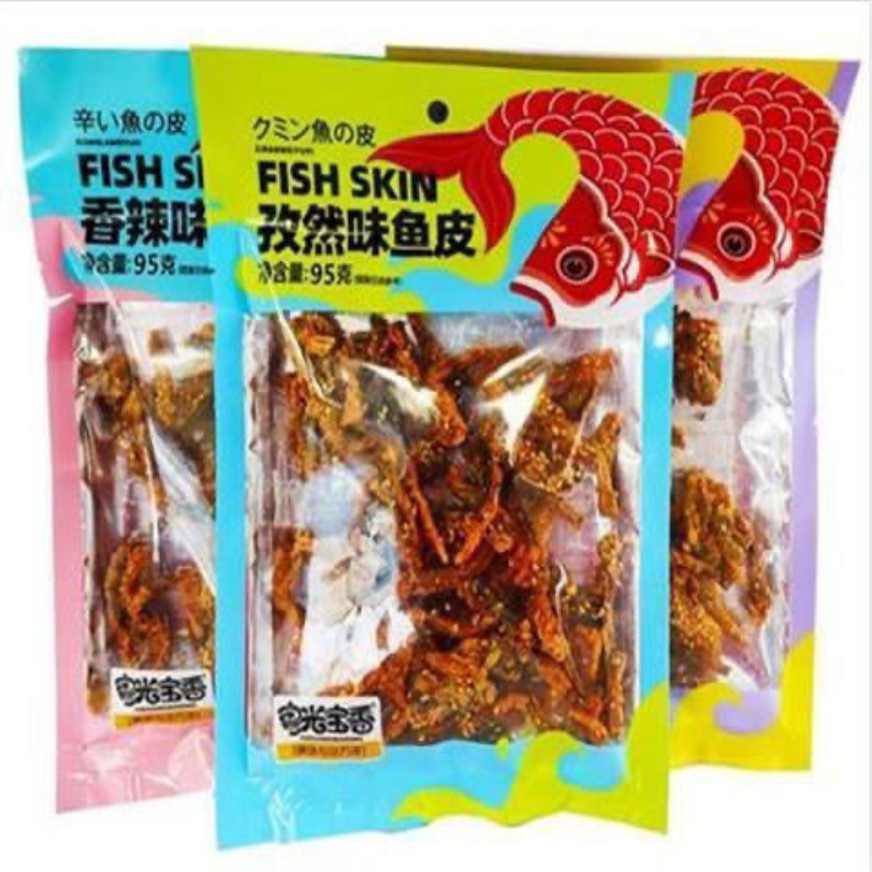 鱼皮粤光宝香鱼皮香辣味烧烤味孜然味开袋即食网红小吃甜辣怀旧