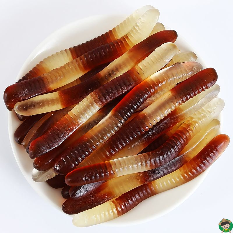 可乐虫糖果批发qq软糖橡皮糖长条各种各样多种混合混装小零食蚯蚓