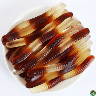 可乐虫糖果批发qq软糖橡皮糖长条各种各样多种混合混装小零食蚯蚓