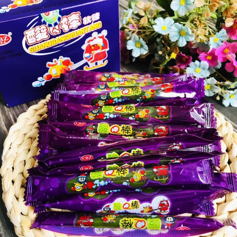 酸q棒软糖粘牙糖棒糖果水果味小时候80后怀旧糖果零食拉丝糖批发
