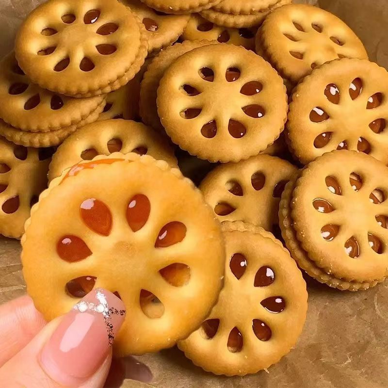 【够吃一个月】果酱夹心饼干果味香果休闲批发网红款独立包装小吃