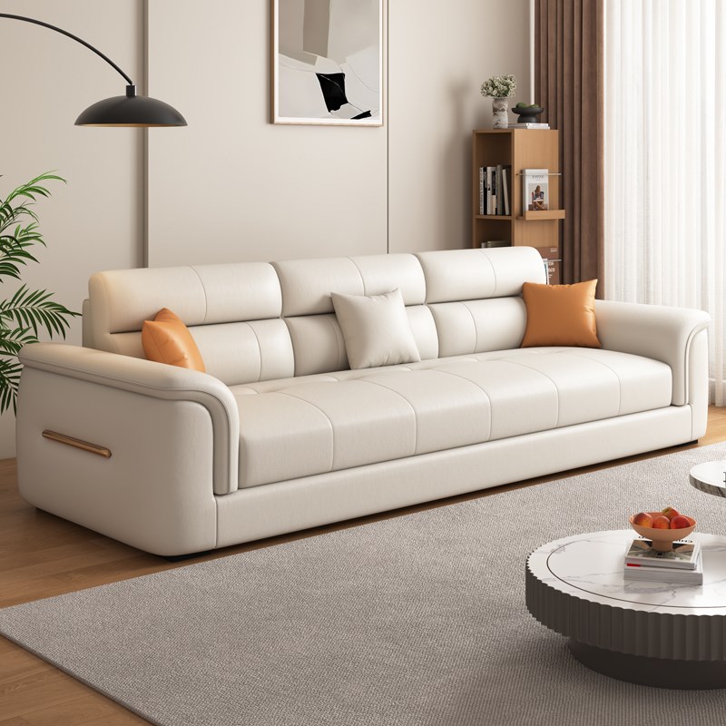 2025c新款奶油风沙发小户型简约现代出租房意式三人位直排沙发