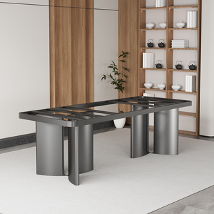 高端奢石不锈钢桌脚桌腿支架大理石岩板餐桌脚奢石大板茶桌腿底座