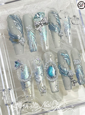 人鱼姬梦幻猫眼手工可定制穿戴甲