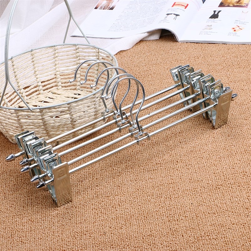 热销10个金属加厚裤夹家用强力电镀铁裤夹服装店防滑衣架裤架加粗