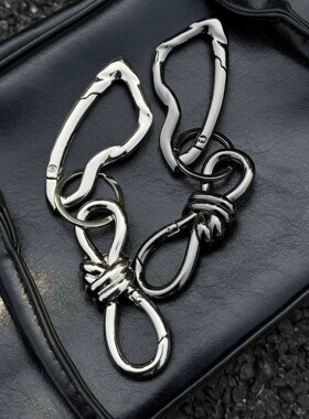 SFSN绳结月牙金属钥匙扣质感穿搭配件vibe腰间挂饰小众包包挂件