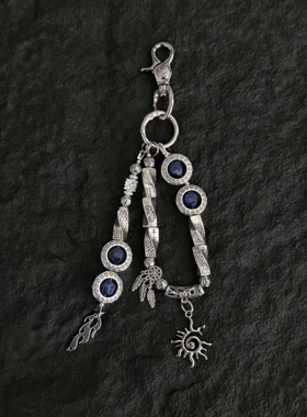 SFSN紫眼珠合金钥匙扣裤子挂件cleanfit高级感小众串珠腰间配饰