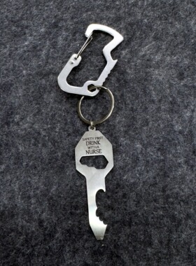 高级质感登山扣简约合金NURSE钥匙cleanfit穿搭简单钥匙扣挂饰