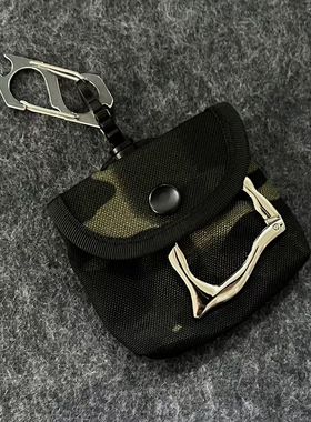 SFSN原创设计金属骨扣黑色迷彩包腰间配饰cleanfit质感钥匙扣挂件