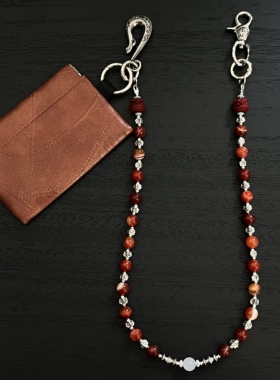 SFSN原创红雄狮头高级感腰间配饰美式复古裤链cleanfit零钱包挂件