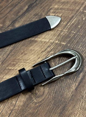 SFSN原创cleanfit小众异形匕首尾做旧镀银百搭设计腰带高级感皮带