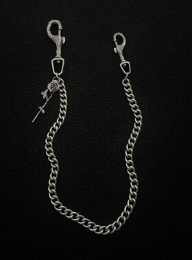 SFSN浮雕玫瑰古巴裤链质感高级穿搭配饰cleanfit简约小众包包挂件