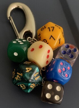 「幸运骰子串」手作包包挂件小众穿搭配饰复古钥匙扣质感腰间挂饰