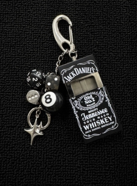 原创cleanfit黑色烟灰盒钥匙扣挂件美式腰间配饰骰子串包包挂件