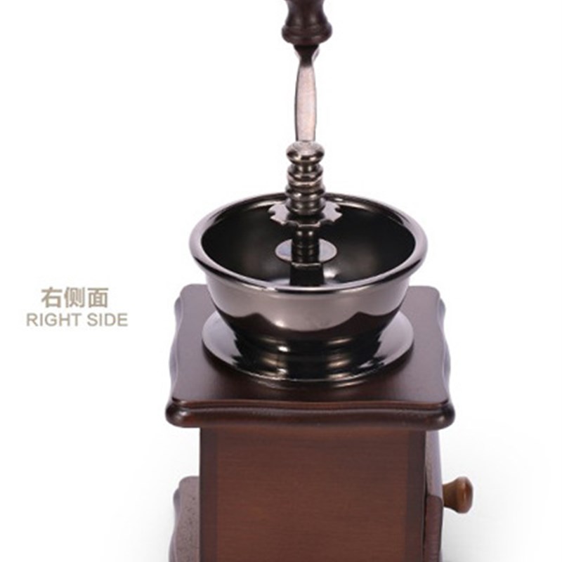 复古榉木手摇磨豆机 木磨t手动咖啡研磨机 陶瓷芯磨粉机磨咖啡豆