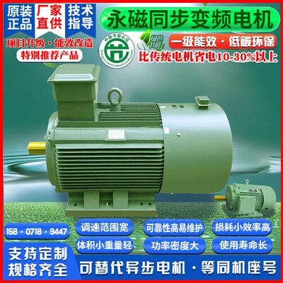 三相永磁同步电机高速低速变频调速大功率一级能效节能稀土电动机