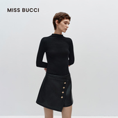 赵露思同款 MISS BUCCI秋冬修身 保暖半高领羊毛针织打底衫 毛衣