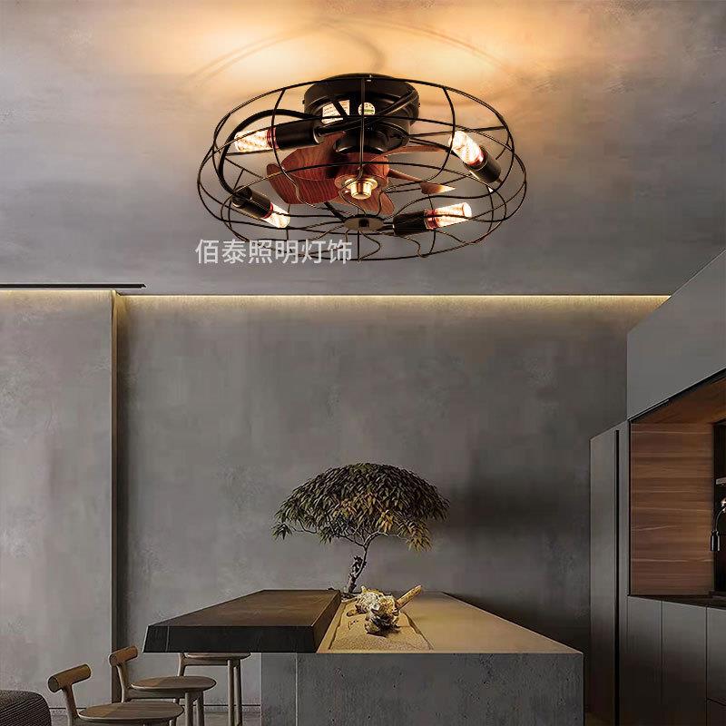 美571新式款卧吸室顶风扇灯吊吊扇灯遥控110V亚马逊跨境扇带灯