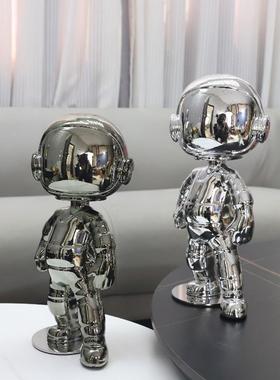 欧样式1191奢电镀镜面轻太空人物雕塑摆件玄关酒电视店柜板房家居