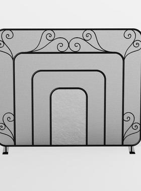 欧式铁艺炉壁架壁炉罩TUX壁炉风防屏火栏别墅壁炉工具火炉围