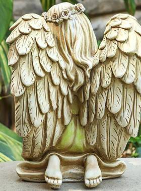 式室内外天使女孩创像意摆设装饰艺品树脂雕摆件LEDＱＴＹ71天欧