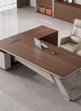 轻奢板桌办公桌简现约老代董事长总裁桌大班办台经理82805公室桌