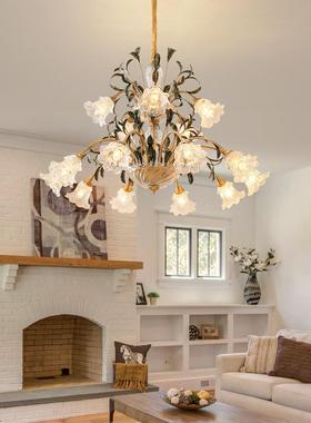 法美式楼梯间吊灯复古三层餐?厅复式楼别墅楼中中楼空式客94030厅