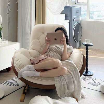 休闲懒鹅摇摇椅阳台发简约家用沙5221椅企客厅轻奢蜂窝人休闲摇摇