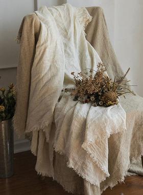 森系简约16658麻沙罩人色布料面料棉防尘发沙发套单笠风拍摄厂跨