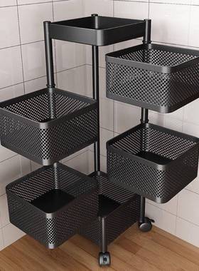 旋转蔬置收用物架厨房蔬39593菜落地多层菜放果篮子家多功能可移