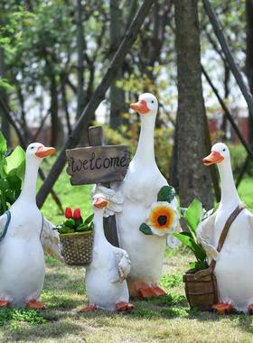 OXY卡塑鸭子模型花园林通庭院草坪装饰品场美陈景观农仿真动物雕