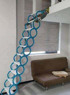 隐阁伸缩楼升梯家用形拉伸降折叠隔层壁挂电动78262伸缩室楼内梯