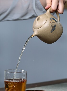 潘xy宜兴紫工砂壶纯全手茶壶家F76ST8J7用套装晔段泥泥绘秦t权310