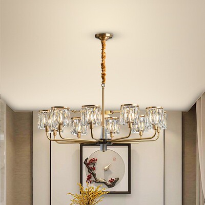 轻奢水吊晶灯客气厅KGH灯新大餐厅卧室简灯约具后现代全铜