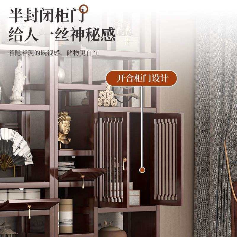 新中式置层物架中国风楠竹收藏古陈多列LWY实木博古架玩茶具收纳