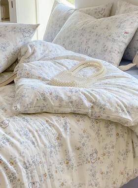 夏季上四套双件层纱床单被套44198宿舍床三套床品床上用品20件25