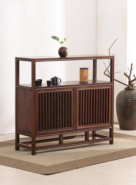 新中式餐木边实入户门36307厅玄柜关柜柜茶室小矮客厅隔断柜茶水