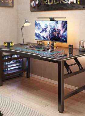 电脑桌台式用电竞椅卧MRY简室易桌子工作台书桌实木碳纤家桌维办