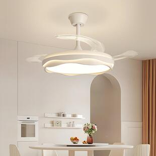 卧室风扇风灯吸顶灯奶油形餐厅隐家用吊扇静音电扇灯8028420灯25