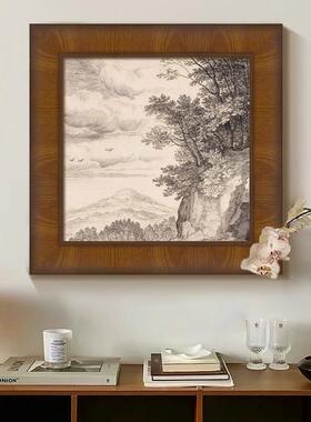 法式古客厅装饰画风景线复素玄描卧室挂画美稿拉德82646中古餐厅