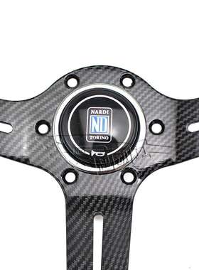 汽车装赛车方向D水转印碳纹N色针皮转向盘js20230214盘寸轻量改化