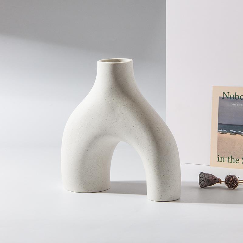 异形艺术花摆创意陶瓷客厅插花PJT家房居玄关瓶样板软装饰品件摆