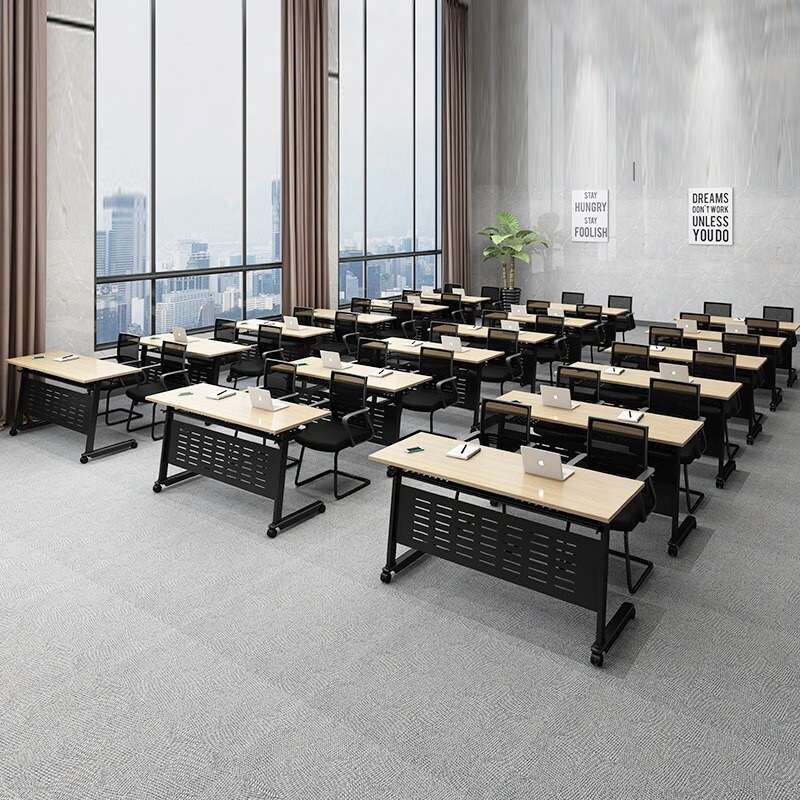 折叠会议桌培训带轮可拼接长条桌机构简易办公桌子课桌桌椅组合